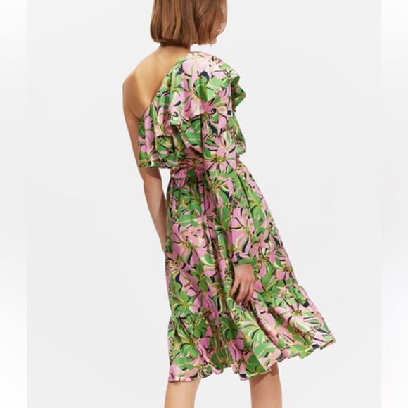 NWT LA Double J Boogie Dress Carnevale in Pebbled Satin 100% Silk XS - Picture 6 of 14